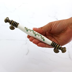 Gordion Gerçek Porselen Eskitme Antik Beyaz 160 Mm Mobilya Mutfak Dolabı Dolap Kulpu Kulbu Kulpları