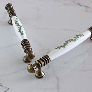 Gordion Gerçek Porselen Eskitme Antik Beyaz 160 Mm Mobilya Mutfak Dolabı Dolap Kulpu Kulbu Kulpları