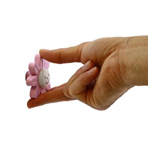 Plastik Papatya Gülücüklü 5 Adet Pembe Renk Mobilya Çoçuk Odası Dolabı Kapak Kulpu Çekmece Kulbu