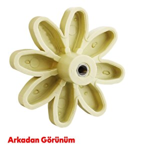Plastik Papatya Gülücüklü 5 Adet Krem Aytaşı Mobilya Çoçuk Odası Dolabı Kapak Kulpu Çekmece Kulbu