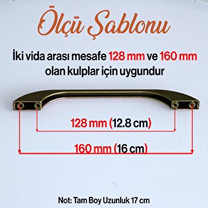 Ezgi 128 Mm - 12.8 Cm Eskitme Antik Sarı Metal Mobilya Mutfak Dolabı Dolap Kulpu Kulbu Kulpları