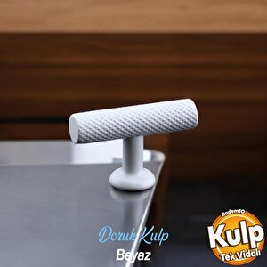 Doruk Beyaz Metal Kulp Düğme Çekmece Mutfak Mobilya Dolabı Dolap Kapak Kulpu Kulbu Kulpları Beyaz