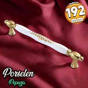 Pepuza Gerçek Porselen Altın Gold 192 Mm Mobilya Mutfak Kulp Çekmece Dolap Kulplar Kulpu Kulbu
