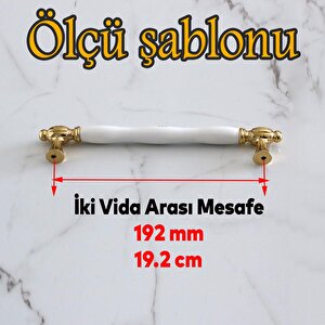 Pepuza Gerçek Porselen Altın Gold 192 Mm Mobilya Mutfak Kulp Çekmece Dolap Kulplar Kulpu Kulbu
