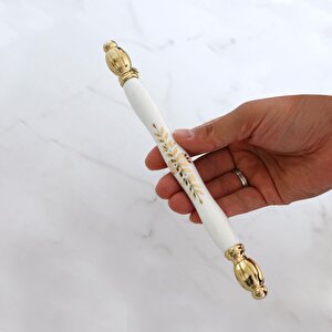 Pepuza Gerçek Porselen Altın Gold 192 Mm Mobilya Mutfak Kulp Çekmece Dolap Kulplar Kulpu Kulbu