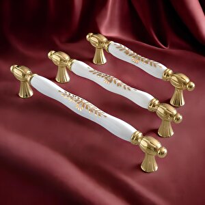 Pepuza Gerçek Porselen Altın Gold 192 Mm Mobilya Mutfak Kulp Çekmece Dolap Kulplar Kulpu Kulbu