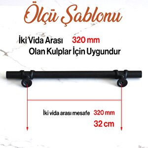 Maça Siyah Metal Kulp 320 Mm - 32 Cm Mobilya Mutfak Çekmece Dolabı Dolap Kulpları Kulbu Kulpu Siyah
