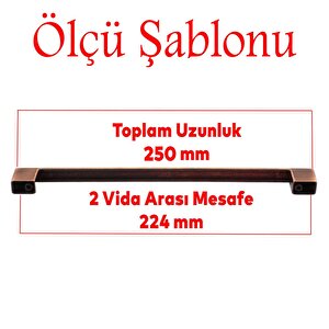 Kale Kulp Metal 224 Mm Eskitme Antik Bakır Mobilya Mutfak Çekmece Kapak Dolap Kulpu Kulbu Kulpları