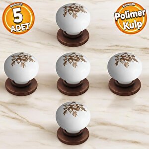 Eymen Polimer Düğme Kulp Tabla Antik Bakır Mobilya Mutfak Çekmece Dolap Kulpu Kulbu Kulpları 5 Adet