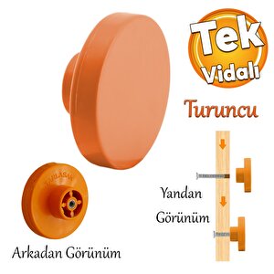 Plastik Yuvarlak Düz Turuncu Renk Oda Mobilya Mutfak Dolabı Kapak Kulpu Çekmece Kulbu 1 Adet