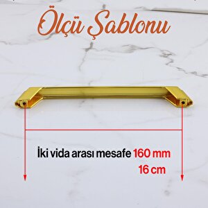 Gökçe Altın Metal Kulp 160 Mm -16 Cm Mobilya Çekmece Mutfak Dolabı Dolap Kulpları Kulbu Kulpu Gold