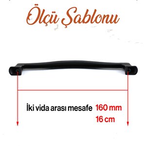 Venüs Siyah Metal Kulp 160 Mm -16 Cm Mobilya Çekmece Mutfak Dolabı Dolap Kulpları Kulbu Kulpu Siyah