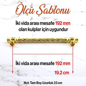 Burma Altın Metal Kulp 192 Mm -19.2 Cm Mobilya Çekmece Mutfak Dolabı Dolap Kulpları Kulbu Kulpu Gold