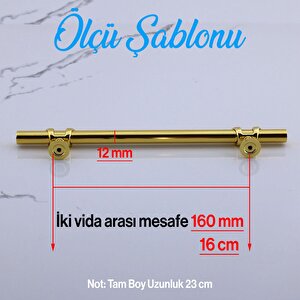 Maça Gold Metal Kulp 160 Mm -16 Cm Mobilya Çekmece Mutfak Dolabı Dolap Kulpları Kulbu Kulpu Altın
