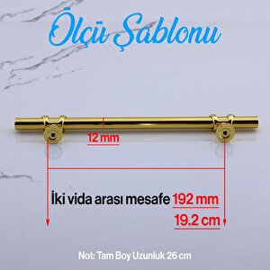 Maça Gold Metal Kulp 192 Mm -19.2 Cm Mobilya Çekmece Mutfak Dolabı Dolap Kulpları Kulbu Kulpu Altın