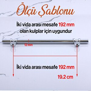 Maça Metal Kulp 192 Mm -19.2 Cm Krom Renk Mobilya Çekmece Mutfak Dolabı Dolap Kulpları Kulbu Kulpu