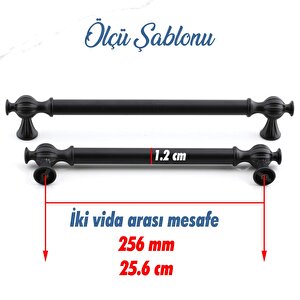 Çınar 256 Mm Siyah Mobilya Çekmece Mutfak Metal Dolabı Kulp Dolap Kapak Kulpu Kulpları Kulbu 256 Mm