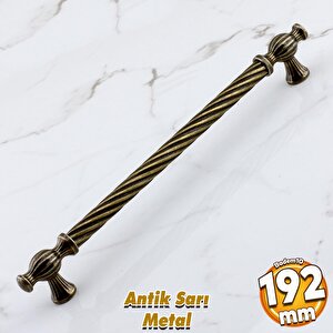 Burma Eskitme Antik Sarı Metal 192 Mm -19.2 Cm Mobilya Mutfak Çekmece Dolap Kulpu Kulbu Kulpları