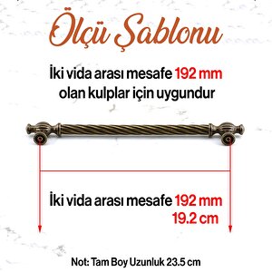 Burma Eskitme Antik Sarı Metal 192 Mm -19.2 Cm Mobilya Mutfak Çekmece Dolap Kulpu Kulbu Kulpları