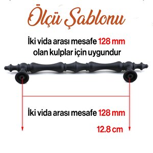 Nilay Siyah Metal Kulp 128 Mm - 12.8 Cm Mobilya Çekmece Mutfak Dolabı Dolap Kulpları Kulbu Kulpu