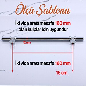 Maça Metal Kulp 160 Mm -16 Cm Krom Renk Mobilya Çekmece Mutfak Dolabı Dolap Kulpları Kulbu Kulpu