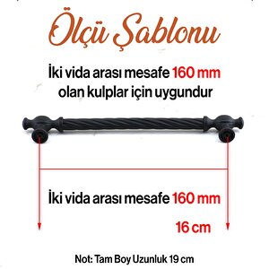 Burma Siyah Metal Kulp 160 Mm - 16 Cm Mobilya Çekmece Mutfak Dolabı Dolap Kulpları Kulbu Kulpu Siyah