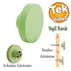 Plastik Yuvarlak Yeşil Renk 1 Adet Oda Mobilya Mutfak Dolabı Kapak Kulpu Çekmece Kulbu Kulpları