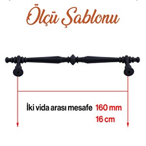 Muse Siyah Metal Kulp 160 Mm -16 Cm Mobilya Çekmece Mutfak Dolabı Dolap Kulpları Kulbu Kulpu Siyah
