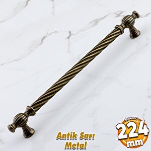 Burma Eskitme Antik Sarı Metal 224 Mm -22.4 Cm Mobilya Mutfak Çekmece Dolap Kulpu Kulbu Kulpları