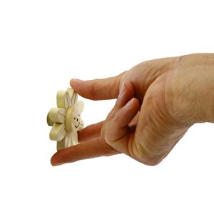 Plastik Papatya Gülücüklü Aytaşı Krem Mobilya Çoçuk Odası Dolabı Kapak Kulpu Çekmece Kulbu 1 Adet
