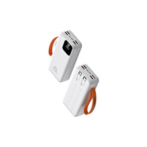 30.000 Mah 22,5w Kendinden Kablolu Taşınabilir Powerbank Beyaz Pb-60