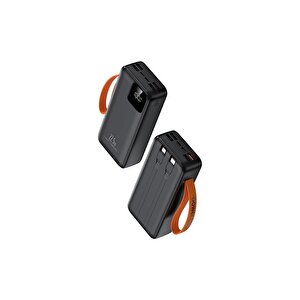 30.000 Mah 22,5w Kendinden Kablolu Taşınabilir Powerbank Siyah Pb-60