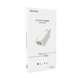2.4a Çift Usb Çıkışlı Type-c Seyahat Şarj Aleti Seti
