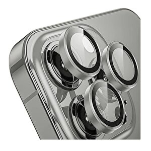 Iphone 16 Pro / 16 Pro Max İle Uyumlu Darbeye Dayanıklı Safir Kamera Lens Koruyucu Natural