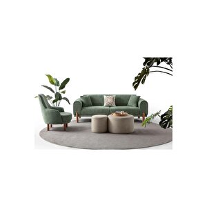 AK SOFA Kaya Koltuk Takimi 3+3+1 Yeşil