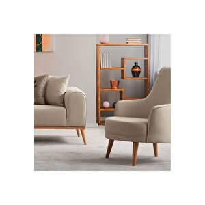 AK SOFA Odessa Koltuk Takımı Sütlü Kahve  3+3+1