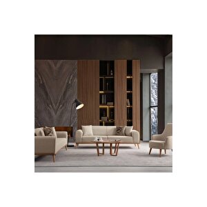 AK SOFA Odessa Koltuk Takımı Sütlü Kahve  3+3+1+1