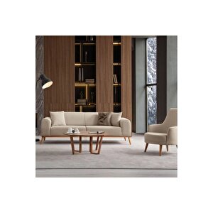 AK SOFA Odessa Koltuk Takımı Sütlü Kahve  3+3+1+1