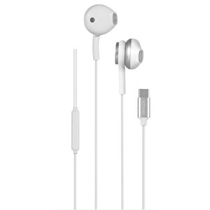 Stereo Ses Silikonlu Type-c Kablolu Kulaklık Beyaz