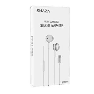 Stereo Ses Silikonlu Type-c Kablolu Kulaklık Beyaz