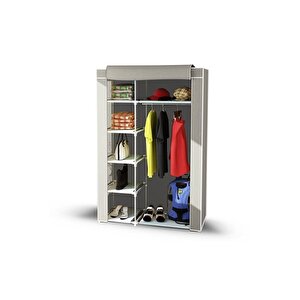 Tek Yandan Raflı Askılı Dayanıklı Bez Dolap