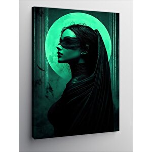 Kanvas Tablo Yeşil Işıkta Kadın 70x100 cm