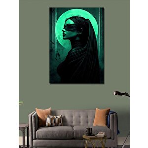 Kanvas Tablo Yeşil Işıkta Kadın 70x100 cm