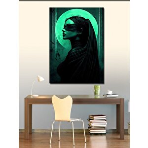 Kanvas Tablo Yeşil Işıkta Kadın 100x140 cm