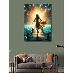Kanvas Tablo Işıklı Kadın 50x70 cm