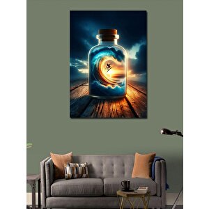 Kanvas Tablo Şişe Işık Ve Sörf 70x100 cm