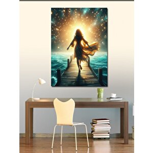 Kanvas Tablo Işıklı Kadın 70x100 cm