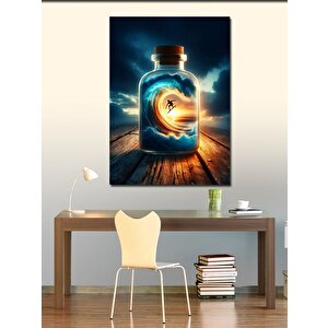 Kanvas Tablo Şişe Işık Ve Sörf 50x70 cm