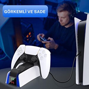 Ps5 Controller Charger dock Joystick Hızlı Şarj İstasyonu Led Göstergeli yh-54