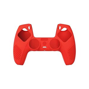Ps4 Controller Joystick Oyun Kolu Gamepad Uyumlu - Silikon Koruyucu Cover Kırmızı